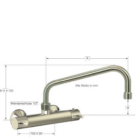 Wall mounted battery ETHERM 1/2" outreach 250 mm C-outlet product photo  S