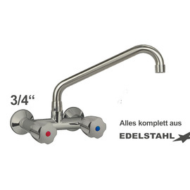 Wall mounted battery CLASSIC 3/4" outreach 300 mm C-spout angled product photo
