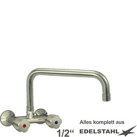 Wall mounted battery CLASSIC 1/2" outreach 300 mm C-spout straight product photo