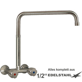 Wall mounted battery classiq 1/2" outreach 400 mm high C-spout straight product photo