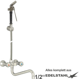 multi-purpose cleaning kit vaxia two-handle mixer tap two-hole wall-mounted black shower | hose length 1200 mm S-spout product photo