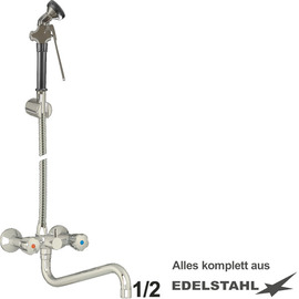 multi-purpose cleaning kit vaxia two-handle mixer tap two-hole wall-mounted shower gray | hose length 1000 mm product photo