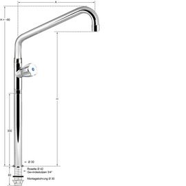 pillar valve profi 3/4" one hole outreach 300 mm product photo  S