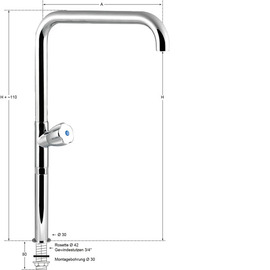 pillar valve profi 3/4" C-spout straight outreach 300 mm product photo  S