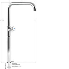 pillar valve profi one hole outreach 300 mm product photo  S