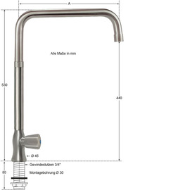 pillar valve clarix 3/4" outreach 300 mm product photo  S