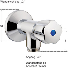 wall valve 1/2" profi valve direction 3/4" product photo  S