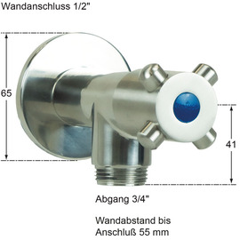 wall valve 3/4" clasix valve direction 3/4" | 4-wing handle product photo  S
