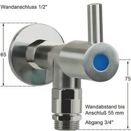 wall valve 1/2" clamix valve direction 3/4" | with pipe aerator | 1-wing handle product photo  S