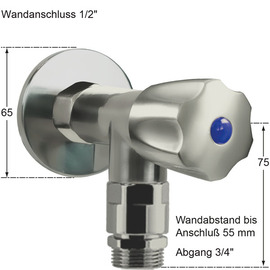 wall valve 1/2" clarix valve direction 3/4" | with pipe aerator | hexagonal grip product photo  S