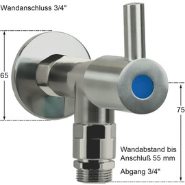 wall valve 3/4" clamix valve direction 3/4" | with pipe aerator | 1-wing handle product photo  S
