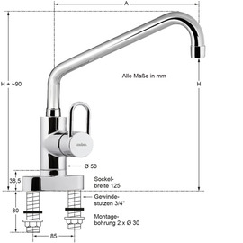 block battery chief C-spout angled outreach 250 mm product photo  S