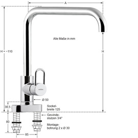 block battery chief raised C-spout straight outreach 220 mm product photo  S