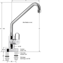 block battery chief raised C-spout slanted outreach 250 mm product photo  S