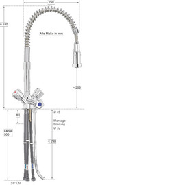 bar faucet fresh 1/2" | for unpressurized storage | two-handle mixer tap product photo  S