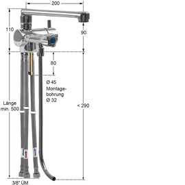 bar faucet fresh 1/2" | for unpressurized storage H 115 mm | lever mixer tap outreach 200 mm product photo  S