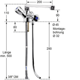 bar faucet fresh 1/2" outreach 200 mm product photo  S