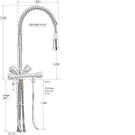 bar faucet fresh 1/2" | for non-pressurized hot water storage tanks H 530 mm outreach 250 mm product photo  S