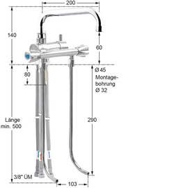 bar faucet fresh 1/2" | lever mixer tap H 140 mm outreach 200 mm product photo  S