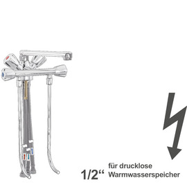 bar faucet fresh 1/2" | for non-pressurized hot water storage tanks | two-handle mixer tap outreach 200 mm product photo