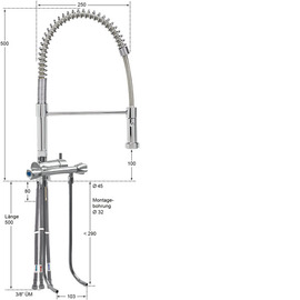 bar faucet fresh 1/2" | for non-pressurized hot water storage tanks H 500 mm | lever mixer tap outreach 250 mm product photo  S