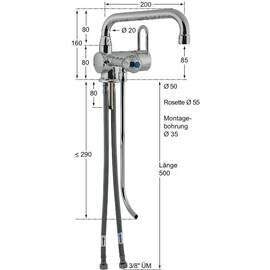 sink pillar mixer MAESTRO  | 2 valves at the front 1/2" outreach 200 mm discharge height 85 mm product photo