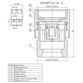pipe aerator 3/4" | DN 20 stainless steel product photo  S