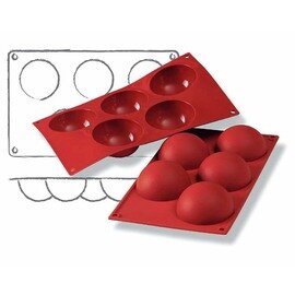 baking mould GN 1/3  • half-sphere | 5-cavity | mould size Ø 80 x 40 mm  L 300 mm  B 175 mm product photo