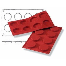 baking mould GN 1/3  • round | 8-cavity | mould size Ø 60 x 12 mm  L 300 mm  B 175 mm product photo