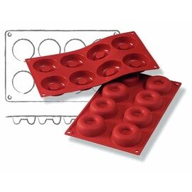 baking mould GN 1/3  • wreath  • savarin mould | 8-cavity | mould size Ø 65 x 21 mm  L 300 mm  B 175 mm product photo