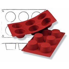 baking mould GN 1/3  • round  • muffin | 6-cavity | mould size Ø 69 x 35 mm  L 300 mm  B 175 mm product photo