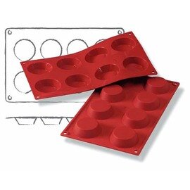 baking mould GN 1/3  • round | 8-cavity | mould size Ø 60 x 17 mm  L 300 mm  B 175 mm product photo