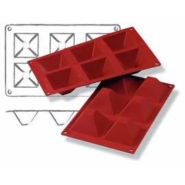 baking mould GN 1/3  • pyramide | 6-cavity | mould size 71 x 71 x H 40 mm  L 300 mm  B 175 mm product photo