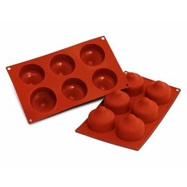 baking mould GN 1/3  • round | 6-cavity | mould size Ø 74 x 66.5 mm  L 300 mm  B 175 mm product photo