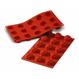 baking mould GN 1/3  • flower  • rose | 15-cavity | mould size Ø 44 x 27 mm  L 300 mm  B 175 mm product photo