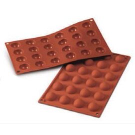 silicone baking mould GN 1/3  • mini half-spheres | 24-cavity | mould size Ø 30 x H 15 mm  L 300 mm  B 175 mm product photo