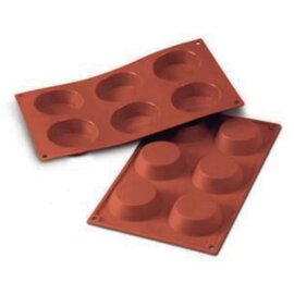 silicone baking mould GN 1/3  • tartelette | 6-cavity | mould size Ø 70 x H 20 mm  L 300 mm  B 175 mm product photo