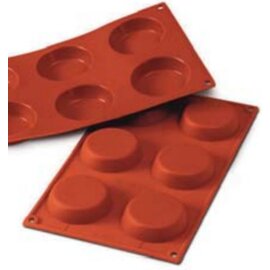 silicone baking mould GN 1/3  • Flan Medium | 6-cavity | mould size Ø 70 x H 17 mm  L 300 mm  B 175 mm product photo