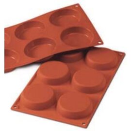 silicone baking mould GN 1/3  • flan | mould size Ø 80 x H 18 mm  L 300 mm  B 175 mm product photo