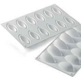 silicone baking mould  • Oval | 12-cavity | mould size 63 x 29 x H 28 mm product photo  L