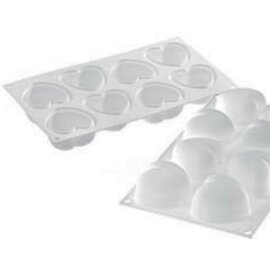 silicone baking mould  • heart | 8-cavity | mould size 63 x 65 mm x H 39 mm product photo