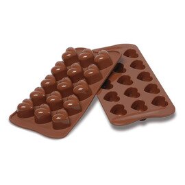 chocolate mould  • heart | 15-cavity | mould size 30 x 22 x h 25 mm  L 210 mm  B 105 mm product photo
