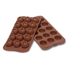 chocolate mould  • round | 15-cavity | mould size Ø 28 x 20 mm  L 210 mm  B 105 mm product photo