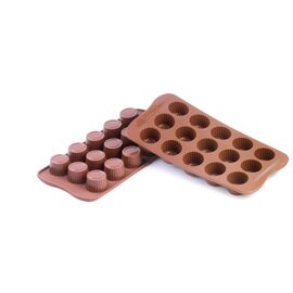 chocolate mould  • round  • Praline | 15-cavity | mould size Ø 30 x 18 mm  L 210 mm  B 105 mm product photo