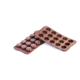 chocolate mould  • flower | 15-cavity | mould size Ø 30 x 15 mm  L 210 mm  B 105 mm product photo