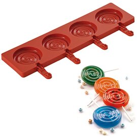 baking mould  • round  • lollipop | 4-cavity | mould size Ø 72 x 12 mm product photo