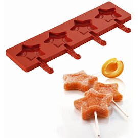 baking mould  • lollipop  • star | 4-cavity | mould size 75.5 x 72 x H 12 mm product photo
