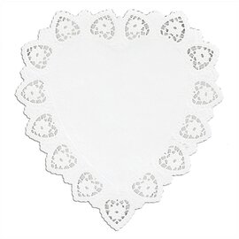 cake doilies white heart 100 pieces disposable  L 300 mm  B 270 mm product photo