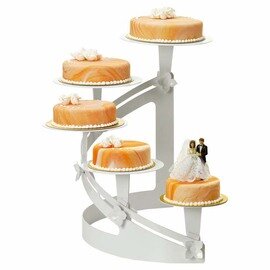 multi-tiered cake stand stairs on the left steel white | 5 shelves  H 520 mm product photo