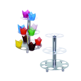 cupcake stand aluminium | 3 levels | 18 holes | suitable for 18 cupcakes of Ø 60 mm each  Ø 200 | 260 | 320 mm  H 280 mm product photo